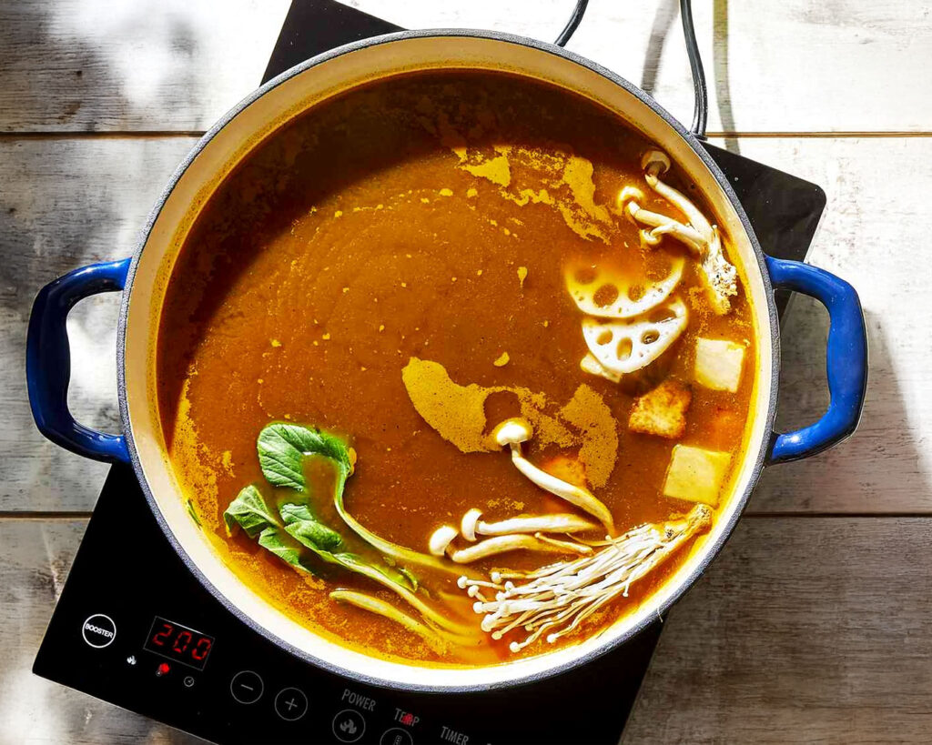 Hokkaido soup curry served in a bold, spicy broth, deep in flavour with a lingering, satisfying heat.